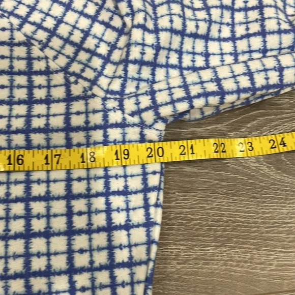 Champion Cropped Crewneck Sweatshirt Blue White Windowpane Checked S - Picture 7 of 15